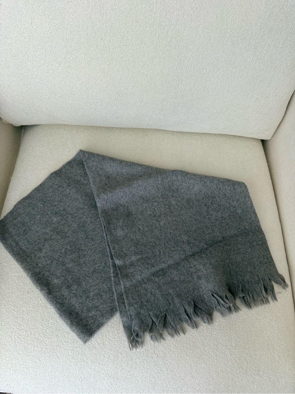 Classic Men's Gray Fringe Scarf - Soft Everyday Layer